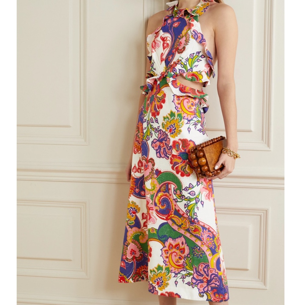 Zimmermann Lovestruck Linen Midi Dress Aus Size 2